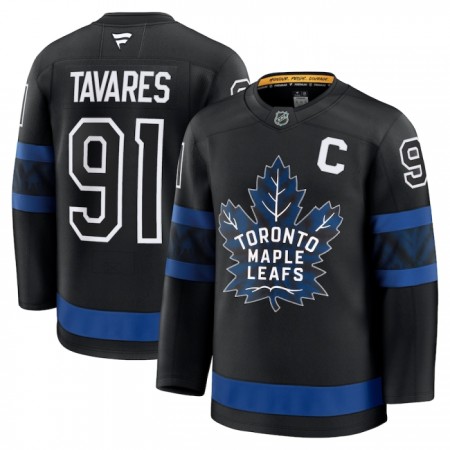 Miehille NHL Toronto Maple Leafs Pelipaita Fanatics Premium John Tavares 2024-25 Kolmas Musta